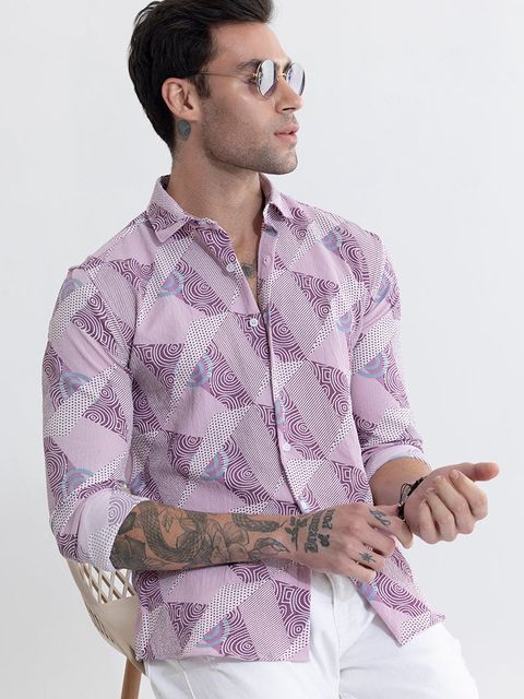 Abstract Trio Lilac Shirt - View 1