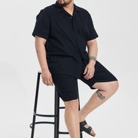 Black Relaxed Fit Plus Size Co-ords - View 1
