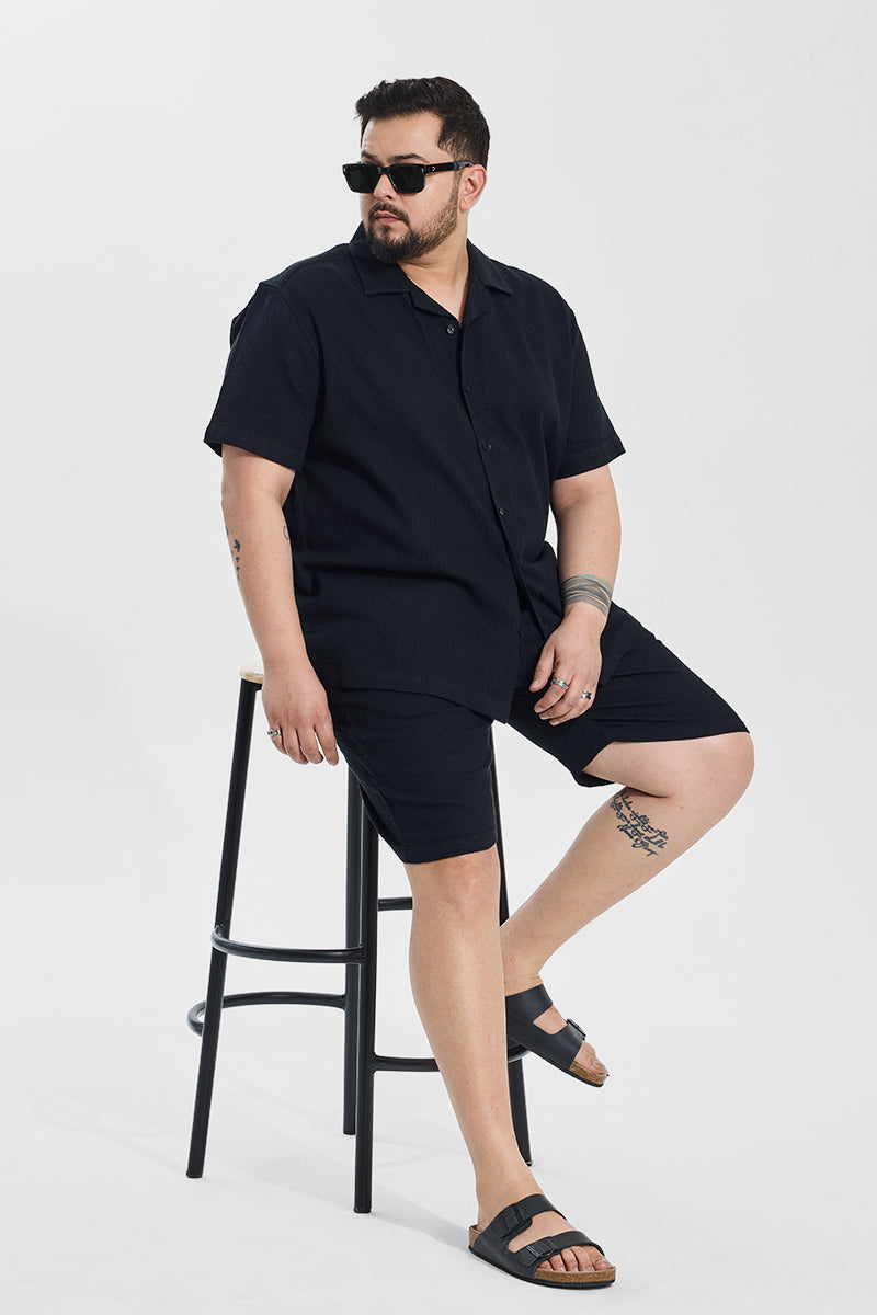 Black Relaxed Fit Plus Size Co-ords - View 1