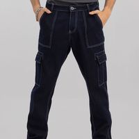 Blue Baggy Fit Jeans - View 1