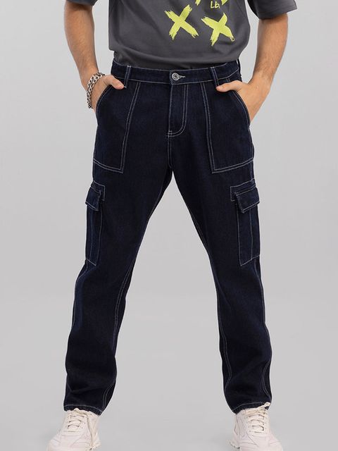 Blue Baggy Fit Jeans - View 1