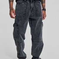 Charcoal Grey Baggy Fit Jeans - View 1