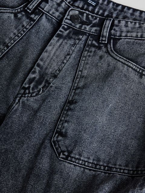 Charcoal Grey Baggy Fit Jeans - View 2