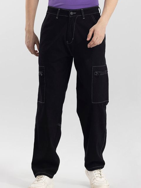 Egnis Black Baggy Fit Jeans - View 1