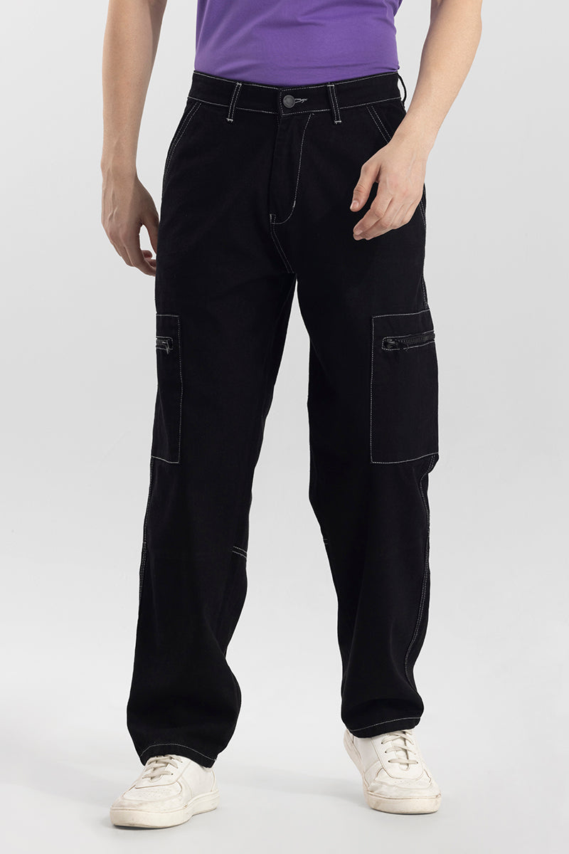 Egnis Black Baggy Fit Jeans - View 1