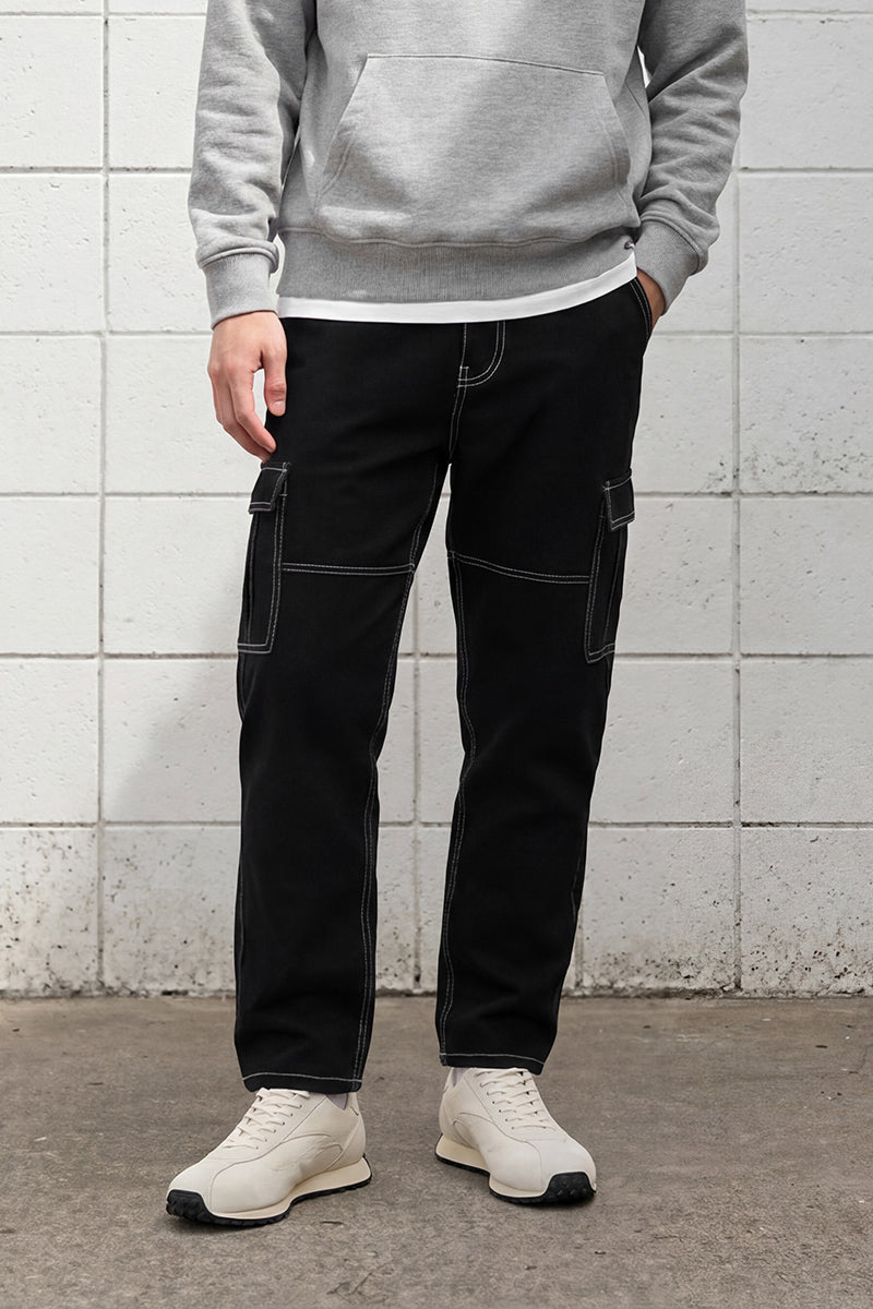 Enigma Black Baggy Fit Jeans - View 1