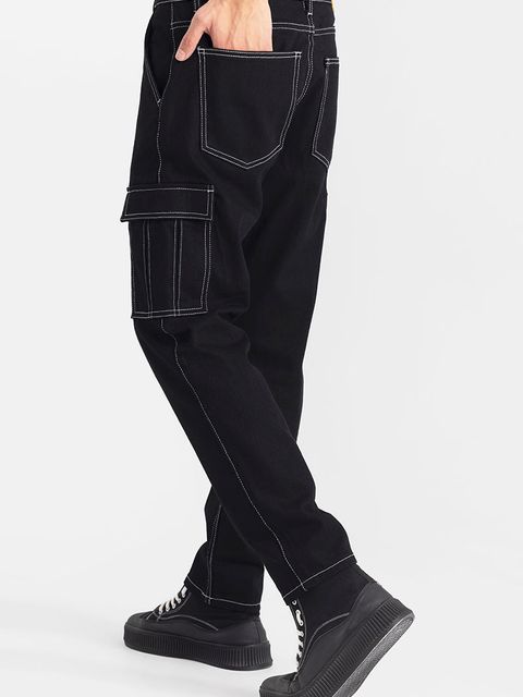 Enigma Black Baggy Fit Jeans - View 2