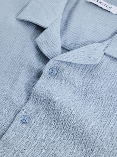 Light Blue Relaxed Fit Plus Size Co-ords - View 2