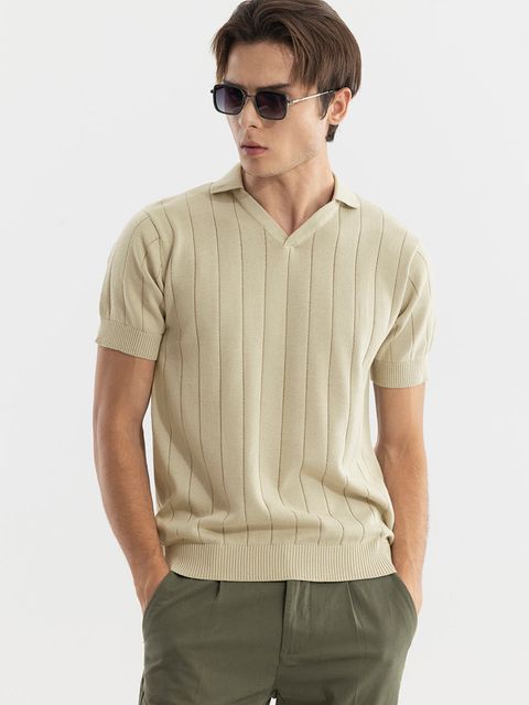 Nordic Beige Polo T-Shirt - View 1