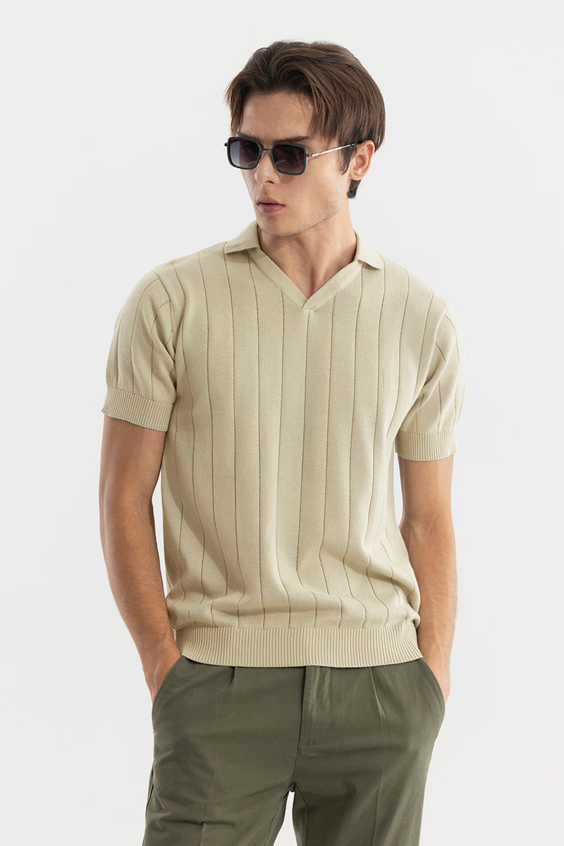 Nordic Beige Polo T-Shirt - View 1