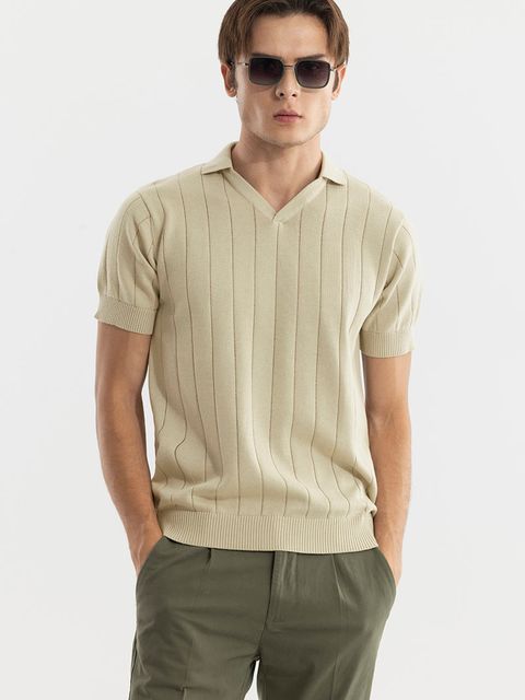 Nordic Beige Polo T-Shirt - View 2
