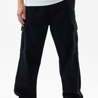 Pull On Jet Black Baggy Fit Jeans - View 1