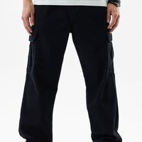Pull On Jet Black Baggy Fit Jeans - View 2