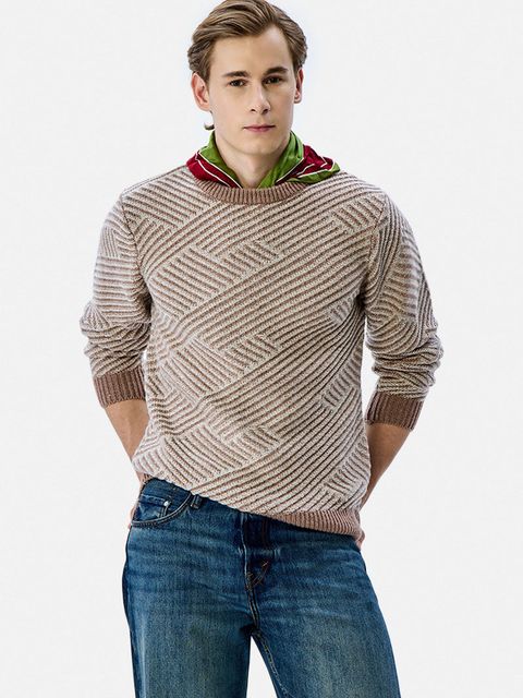 Regular Fit Jacquard Knit Sweater - View 1