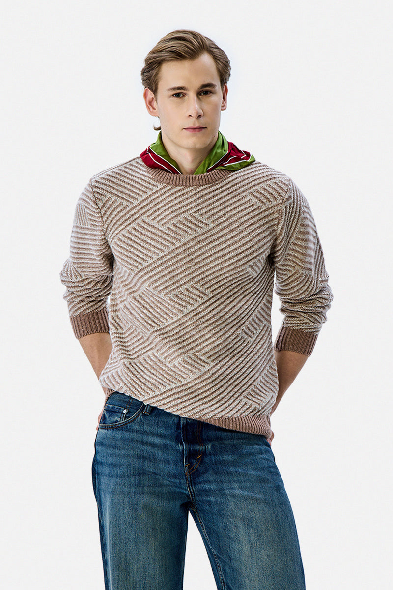 Regular Fit Jacquard Knit Sweater - View 1