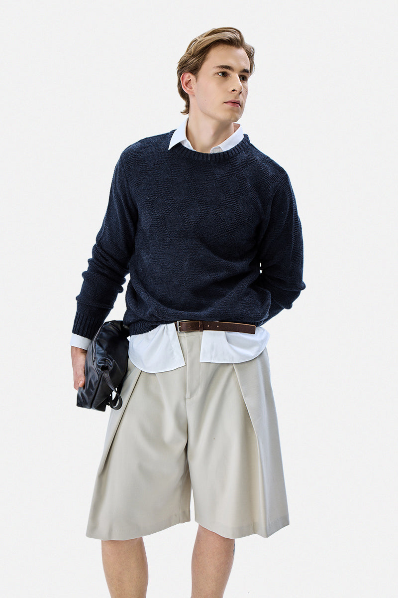 Regular Fit Textured Knit Sweater - View 1
