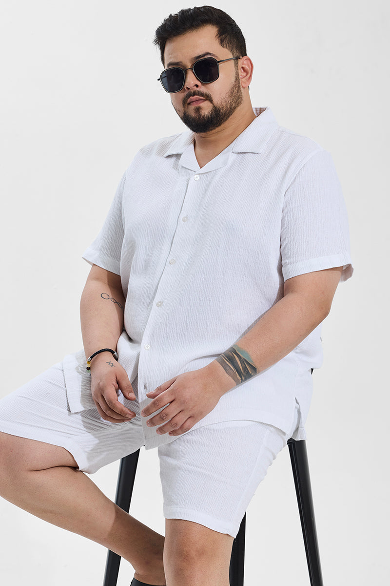 White Relaxed Fit Plus Size Co-ords - View 1